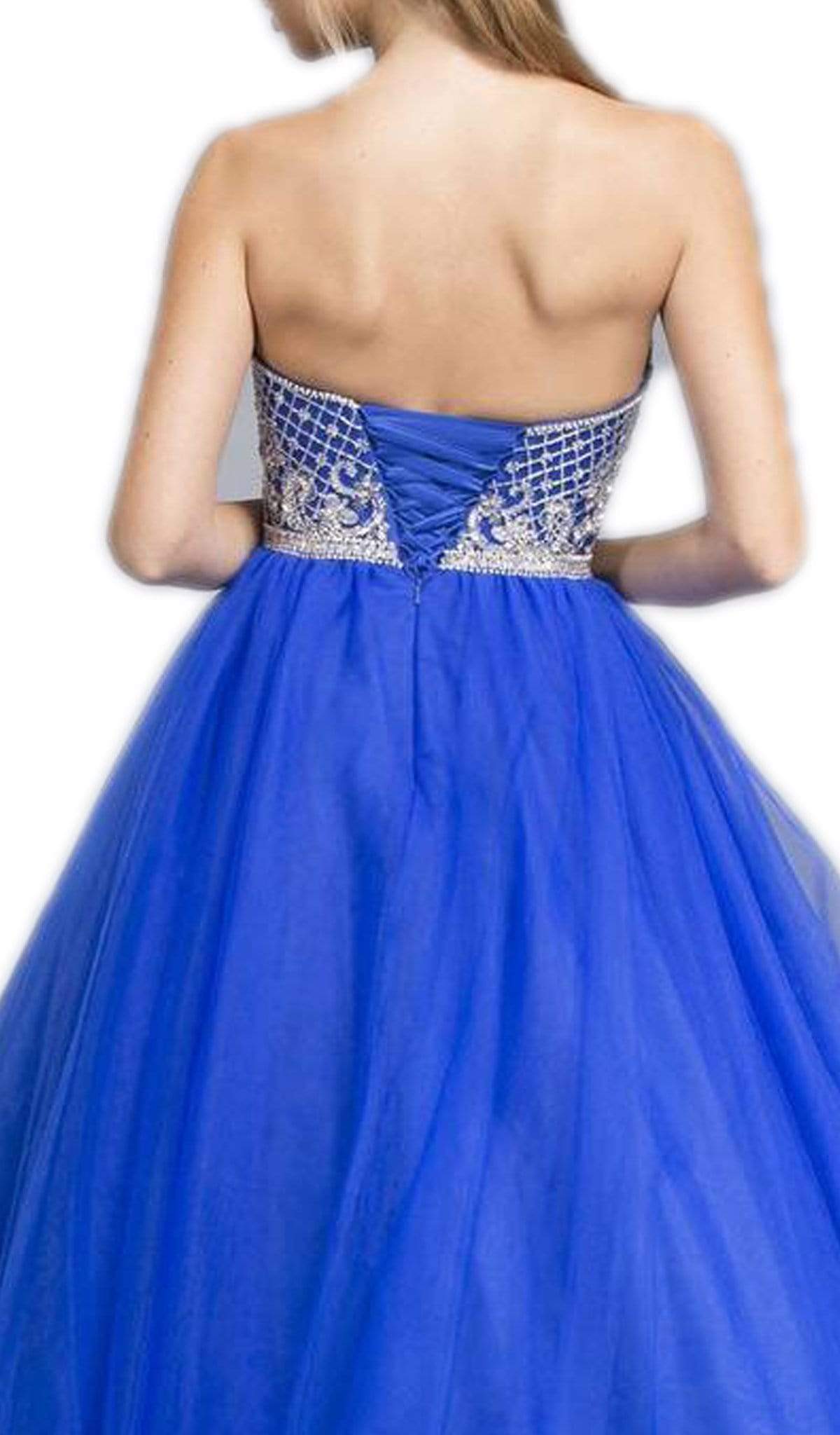 Embellished Straight Neck Prom Ballgown Dress