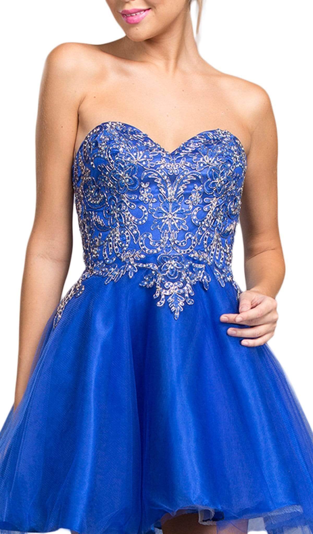 Embellished Strapless A-line Cocktail Dress Dress