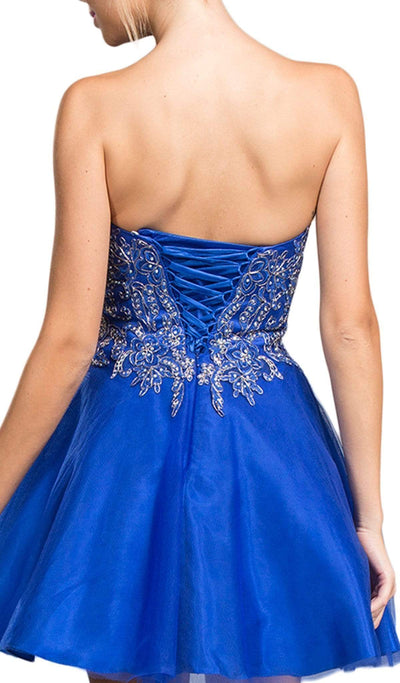 Embellished Strapless A-line Cocktail Dress Dress