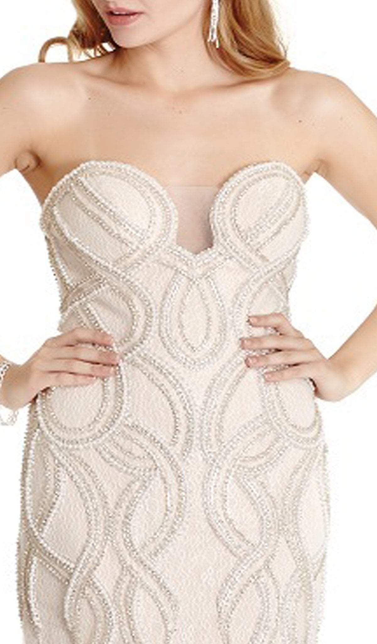 Embellished Strapless Trumpet Prom Dress Dress