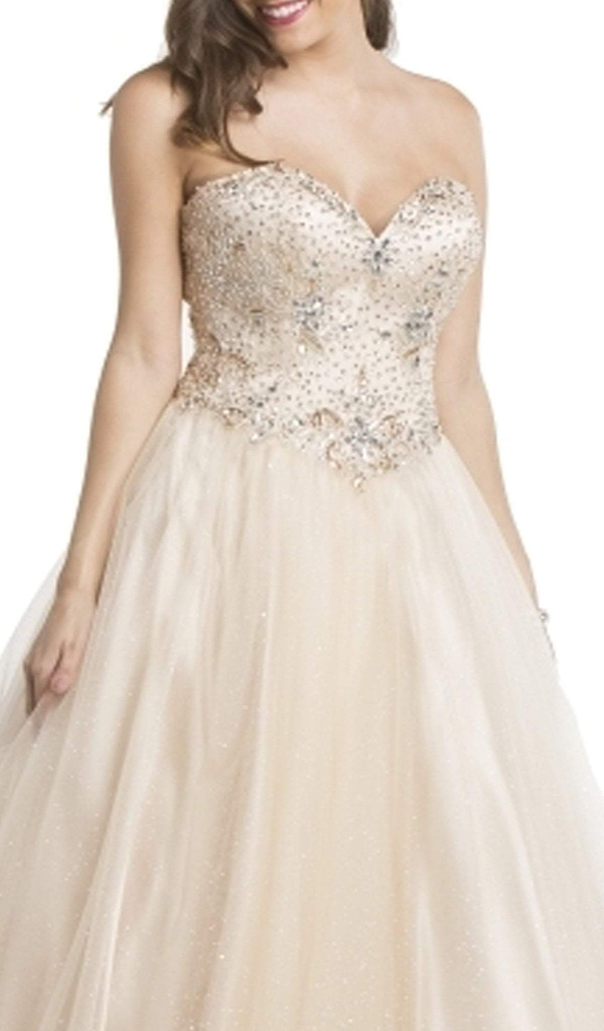 Embellished Sweetheart Neckline Evening Gown Dress