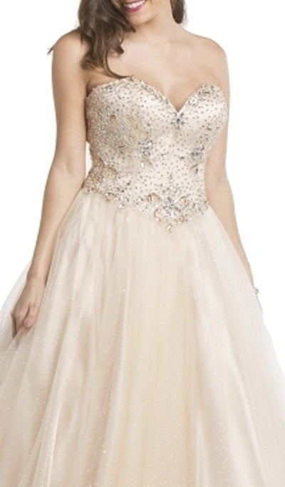 Embellished Sweetheart Neckline Evening Gown Dress