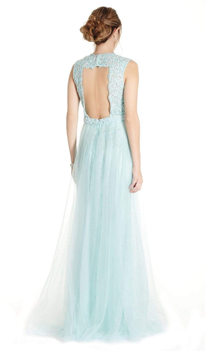 Embroidered Jewel Neck A-line Prom Dress Prom Dresses