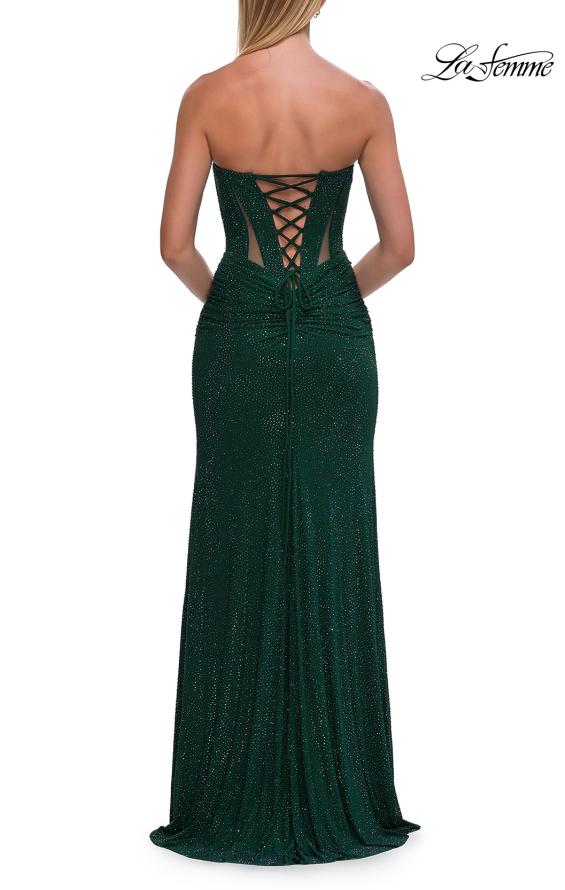 La Femme 33327 - Lace-Up Back Beaded Sheath Gown Prom Dresses