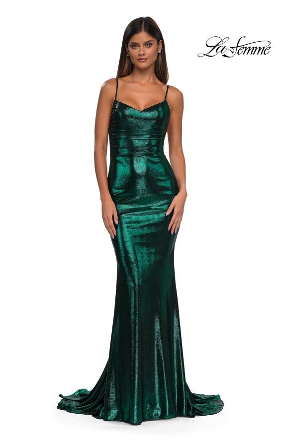 La Femme 32932 - Sleeveless Metallic Prom Gown