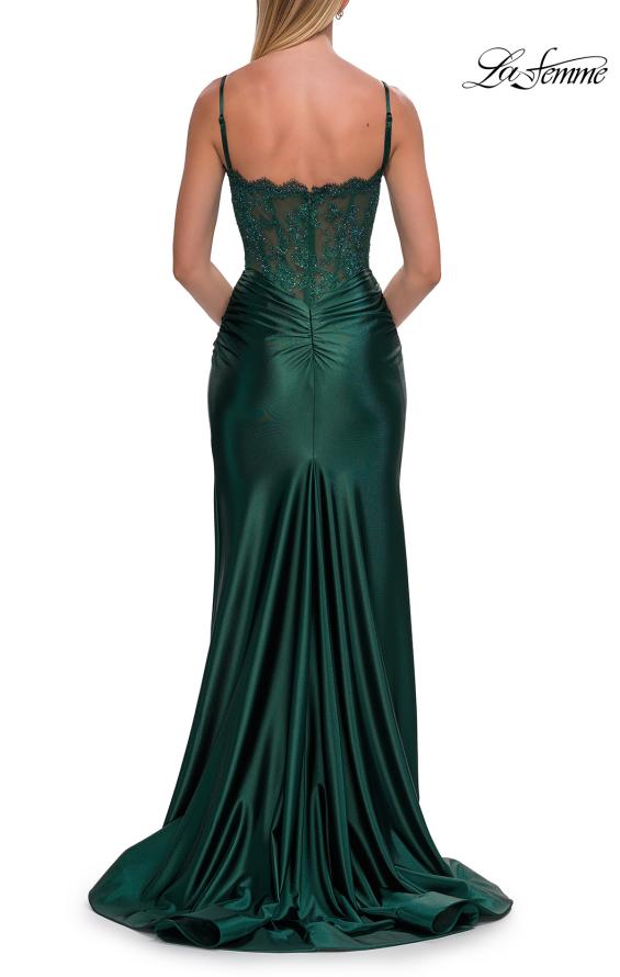 La Femme 33325 - V-Neck Embellished Lace Prom Dress