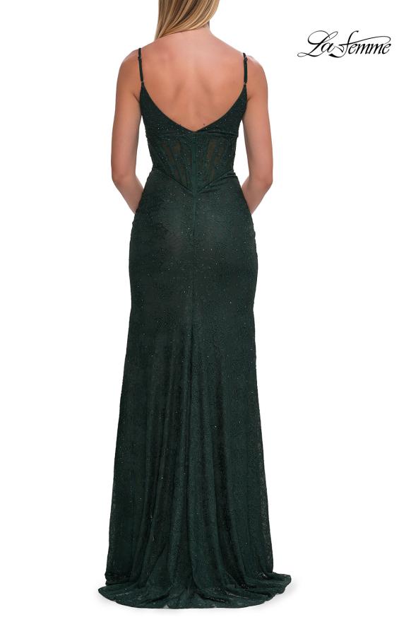 La Femme 33442 - Scoop Back Lace Sheath Gown