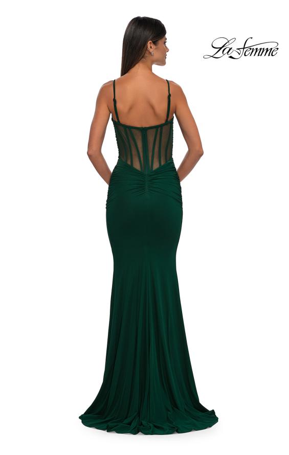 La Femme 32642 - Fitted Net Jersey Prom Gown