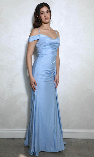 Eureka Fashion EK107 - Off-Shoulder Glitter Jersey Gown Prom Dresses