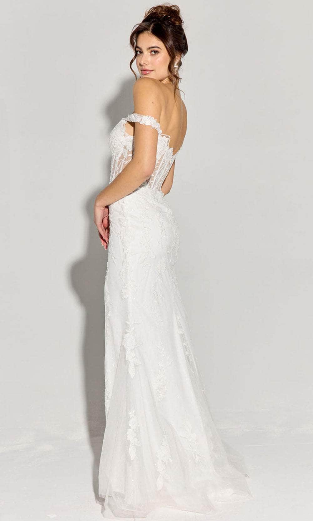 Eureka Fashion EK181 - Floral Embroidered Sheath Gown Prom Dresses