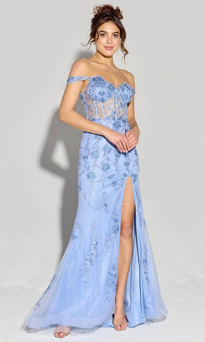 Eureka Fashion EK181 - Floral Embroidered Sheath Gown Prom Dresses