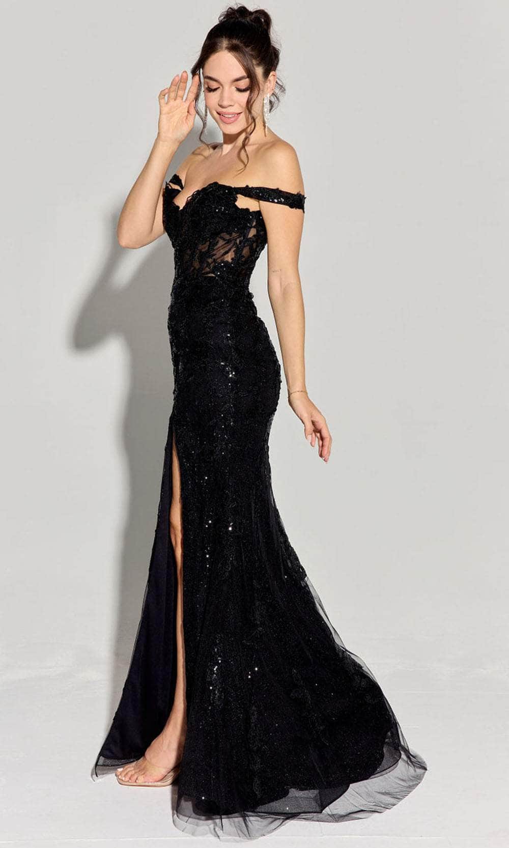 Eureka Fashion EK181 - Floral Embroidered Sheath Gown Prom Dresses