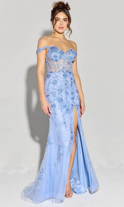 Eureka Fashion EK181 - Floral Embroidered Sheath Gown Prom Dresses