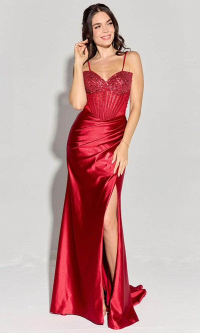 Eureka Fashion EK183 - Chic Strapless Sheath Gown with Beading Prom Dresses