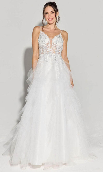 Eureka Fashion EK188 - Plunging V-Neck Layered Tulle Ballgown Ball Gowns