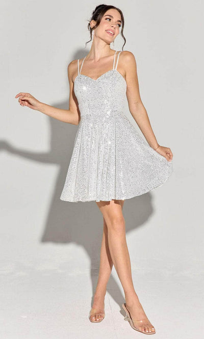 Eureka Fashion EK198 - Sparkling Short A-line Dress with Sequins Cocktail Dresses