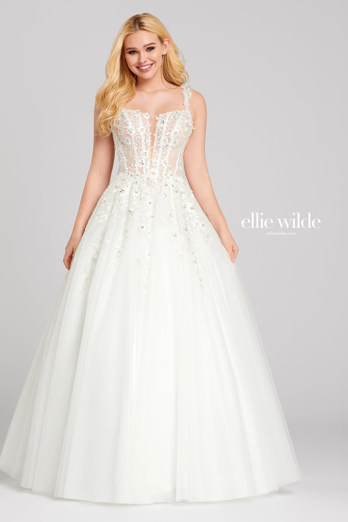 Ellie Wilde EW120014 - Lace Applique Prom Dress