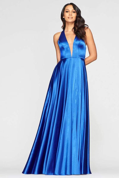 Faviana - S10403 Deep V-neck A-line Gown