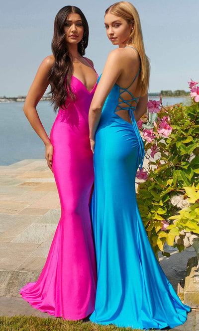 Faviana S10826 - V-Neck Tie Back Evening Gown Evening Dresses