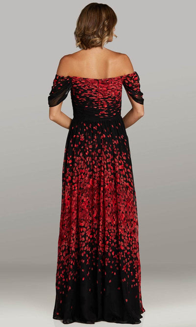 Feriani Couture 18408 - Printed Off Shoulder Evening Dress Mother of the Bride Dresses