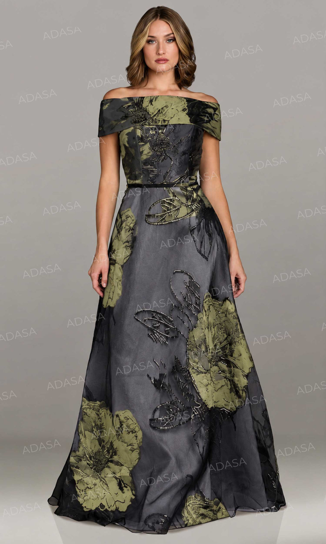 Feriani Couture 18524 - Floral Embroidered A-Line Gown