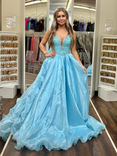 Ava Presley 38342 - Beaded V-Neck Ballgown