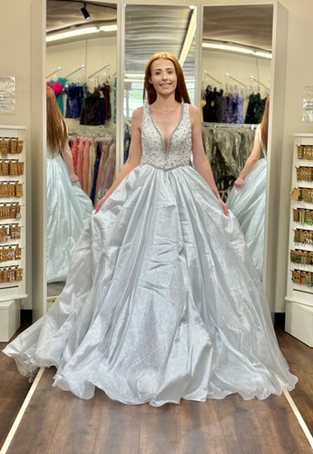 Ava Presley 38342 - Beaded V-Neck Ballgown