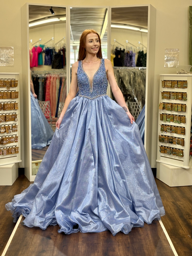 Ava Presley 38342 - Beaded V-Neck Ballgown