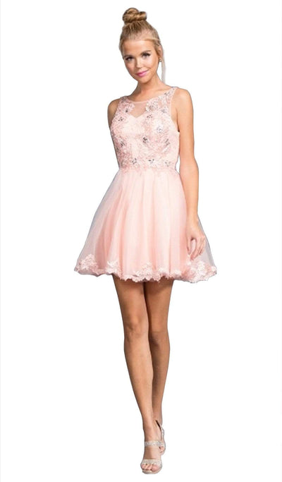 Floral Applique A-line Homecoming Dress Dress