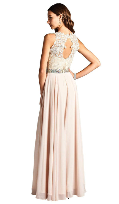 Floral Lace Jeweled Evening Dress Evening Dressses