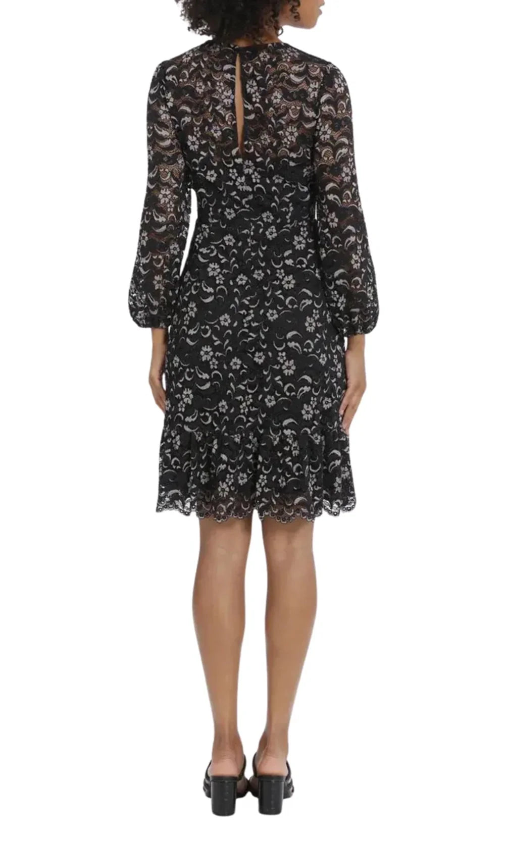 Maggy London G5791M - Long Sleeve Floral Lace Dress Wedding Guest