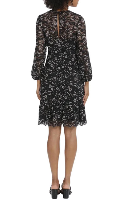 Maggy London G5791M - Long Sleeve Floral Lace Dress Wedding Guest