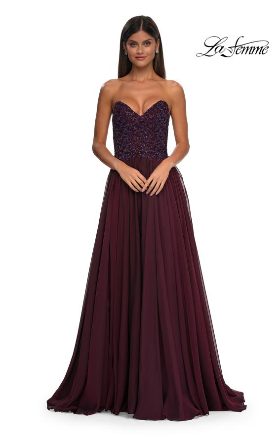 La Femme 32804 - Sweetheart Chiffon A-Line Prom Gown