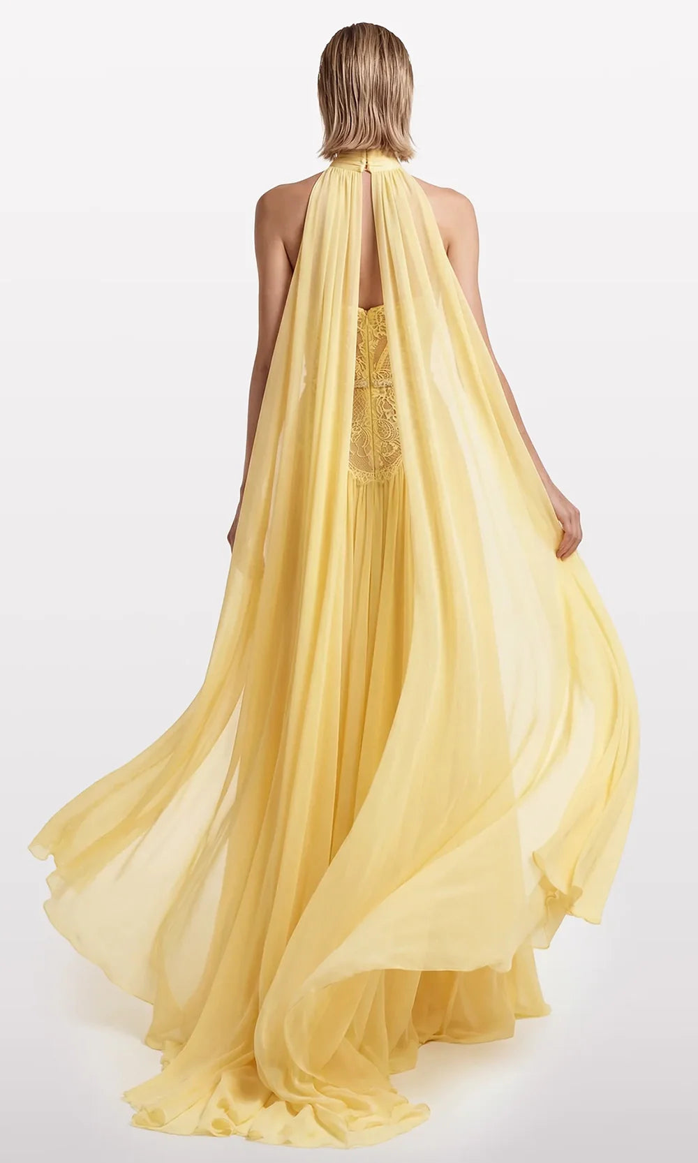 Gatti Nolli Couture OP-7917 - Strapless Pleated Chiffon A-Line Gown Formal Gowns in Yellow  