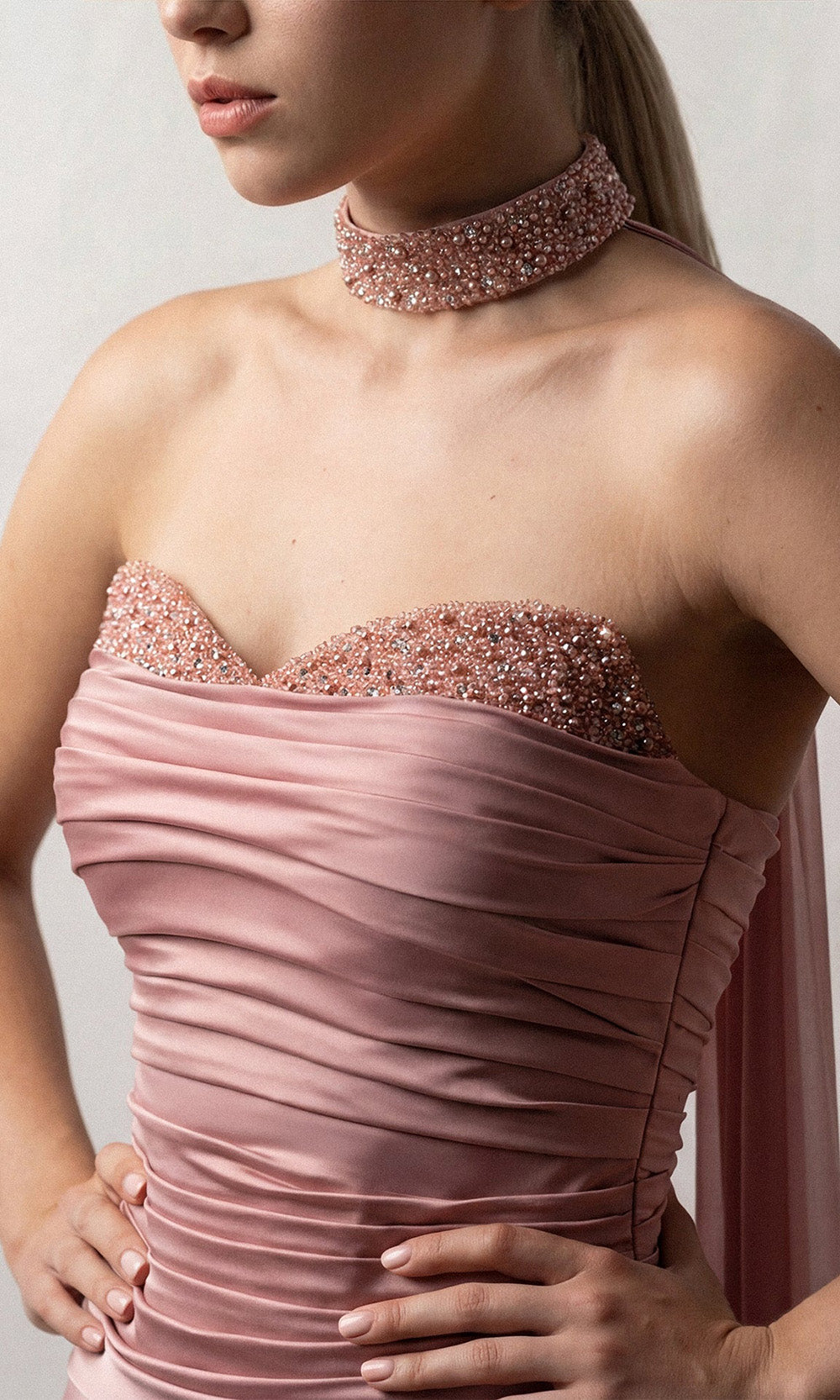 Gatti Nolli Couture OP-7905 - A-Line Pleated Bodice Evening Gown Evening Dresses in Pink  