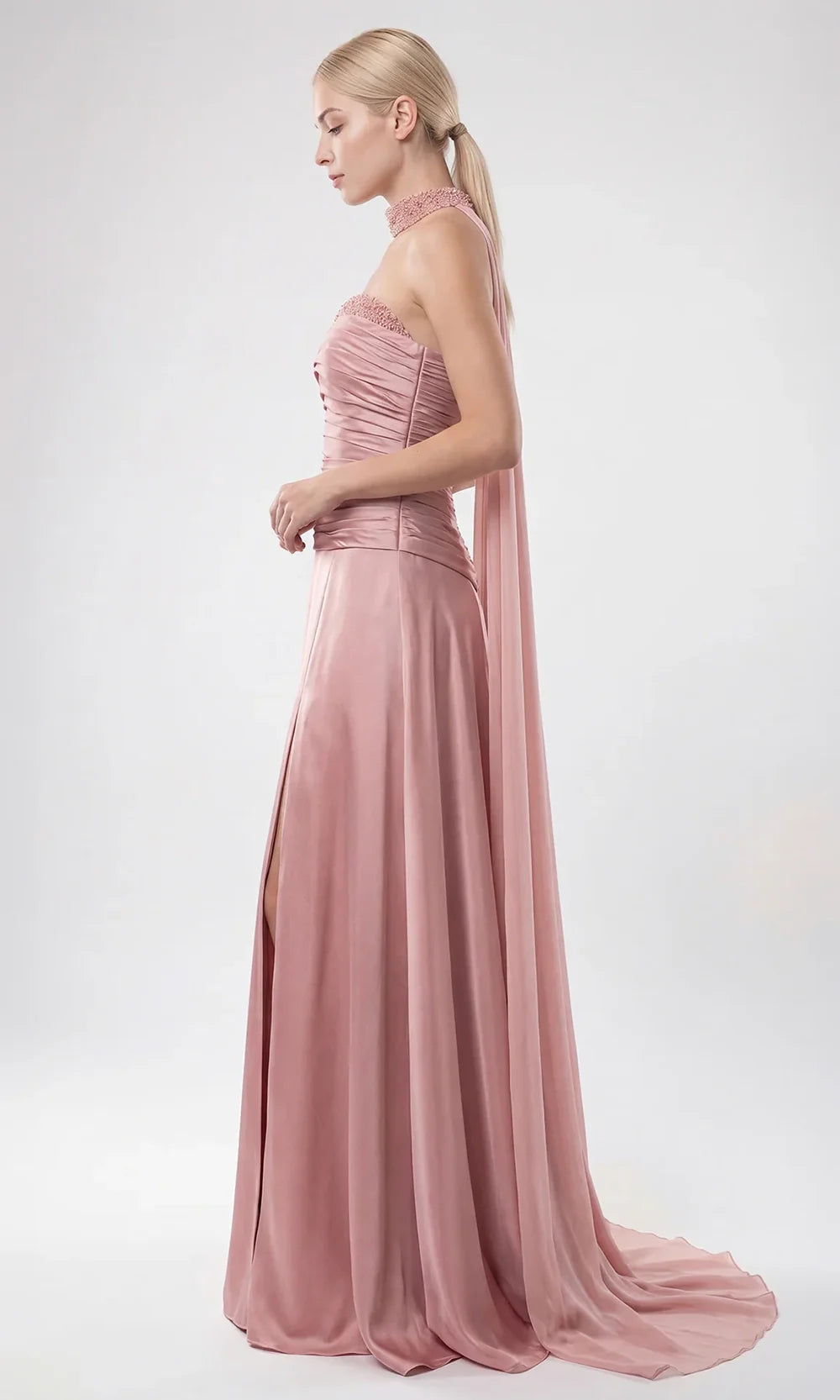 Gatti Nolli Couture OP-7905 - A-Line Pleated Bodice Evening Gown Evening Dresses in Pink  
