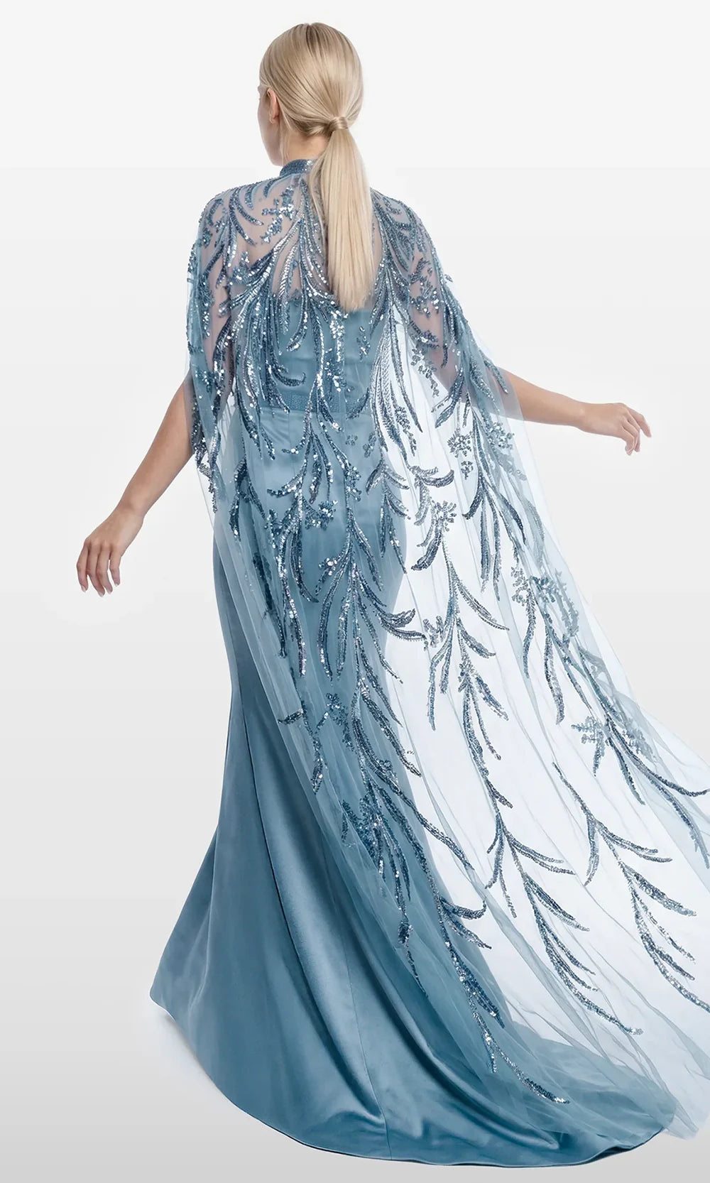 Gatti Nolli Couture OP-7867 - High Neck Beaded Evening Dress Pageant Dresses in Blue  