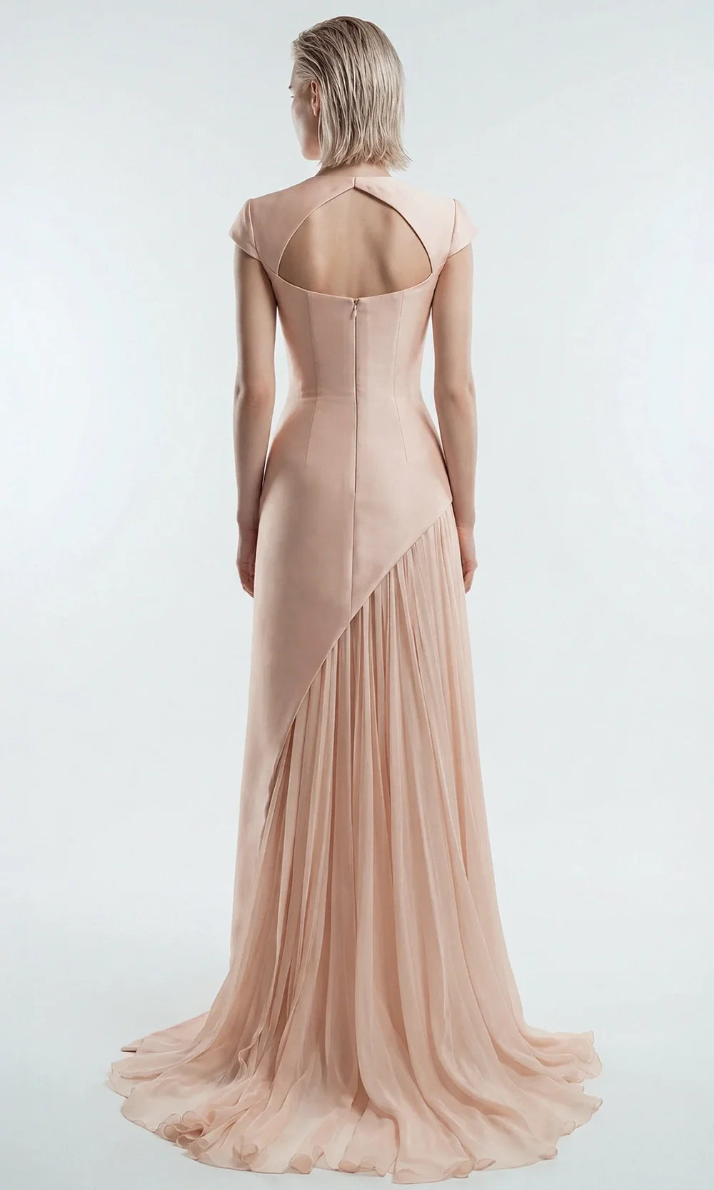 Gatti Nolli Couture OP-7873 - Cap Sleeve Pleated Skirt Evening Gown Mother of the Bride Dresses in Pink  