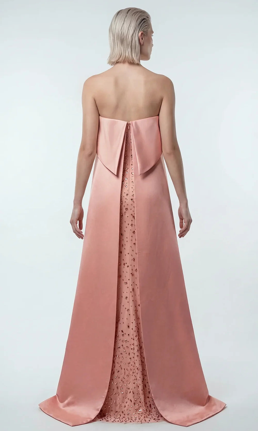 Gatti Nolli Couture OP-7863 - Asymmetrical Neck Crystal Embellished Gown Formal Gowns in Pink  