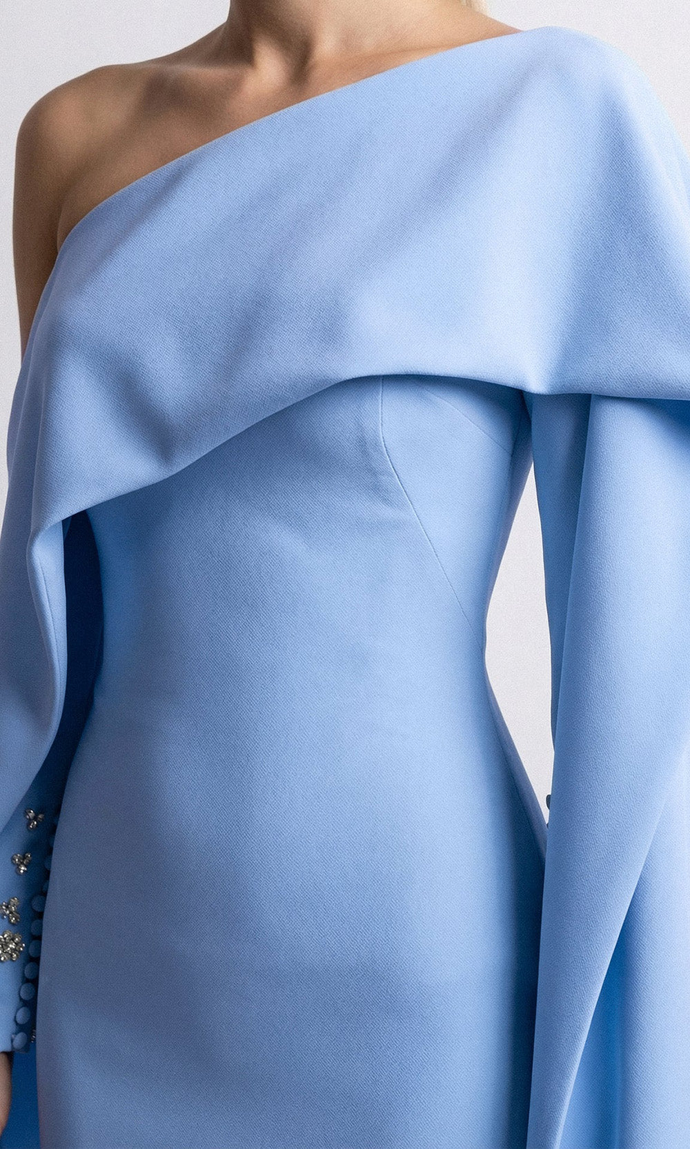 Gatti Nolli Couture OP-7911 - Embellished Long Sleeve Column Dress Mother of the Bride Dresses in Blue  