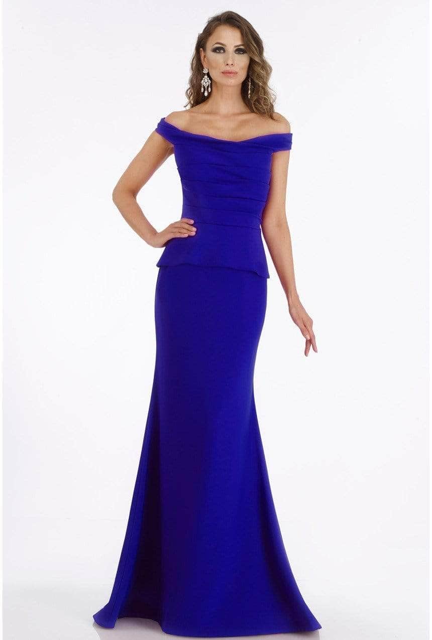 Gia Franco 12012 - Off Shoulder Buttons Back Evening Dress Evening Dresses 12 / Magenta