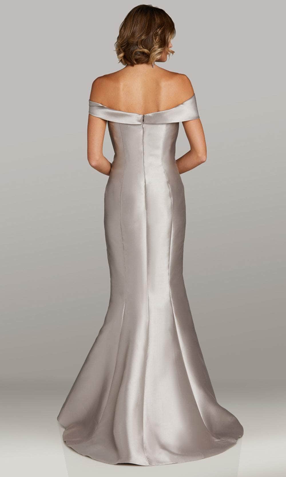 Gia Franco 12414 Mikado Long Mermaid Dress Cap Sleeve, Pleated