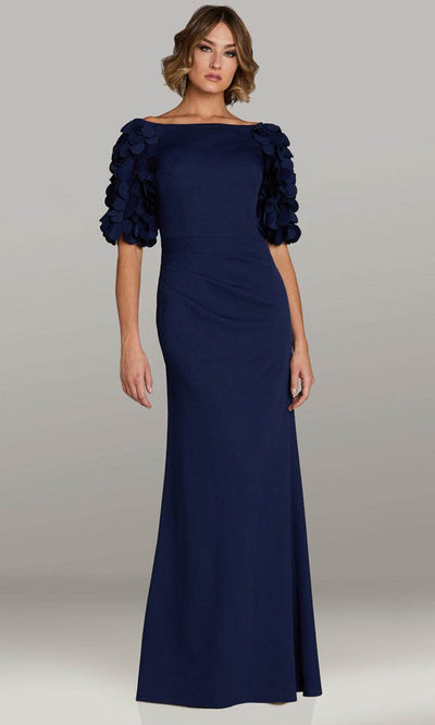 Gia Franco 12419 - Bateau Neck Evening Gown Mother of the Bride Dresses 6 / Navy