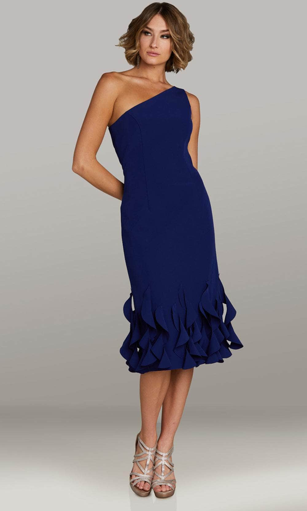 Gia Franco 12425 - Asymmetric Bodycon Evening Dress Homecoming Dresses 6 / Cobalt