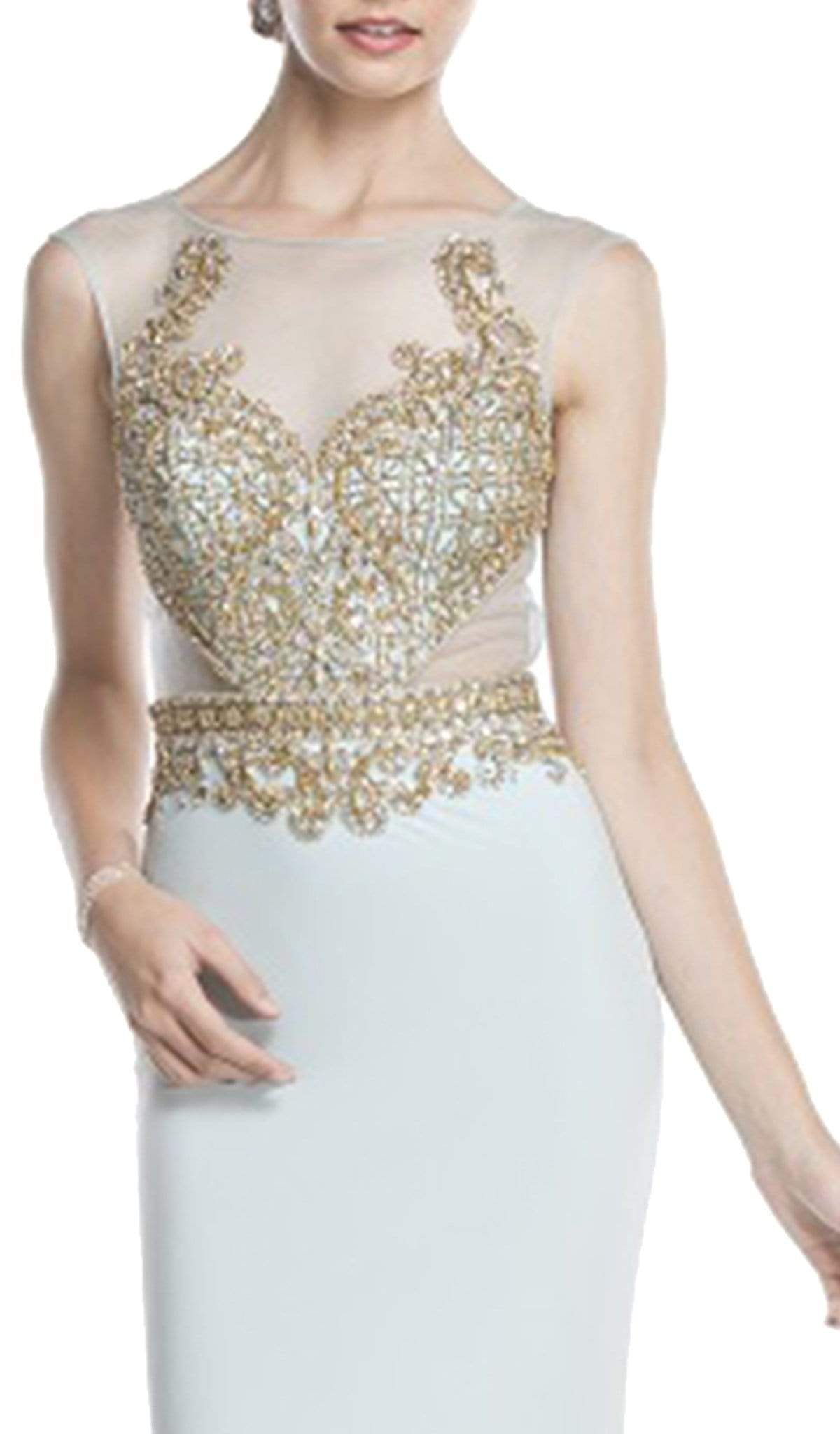 Gilded Illusion Bateau Sheath Prom Dress Prom Dresses