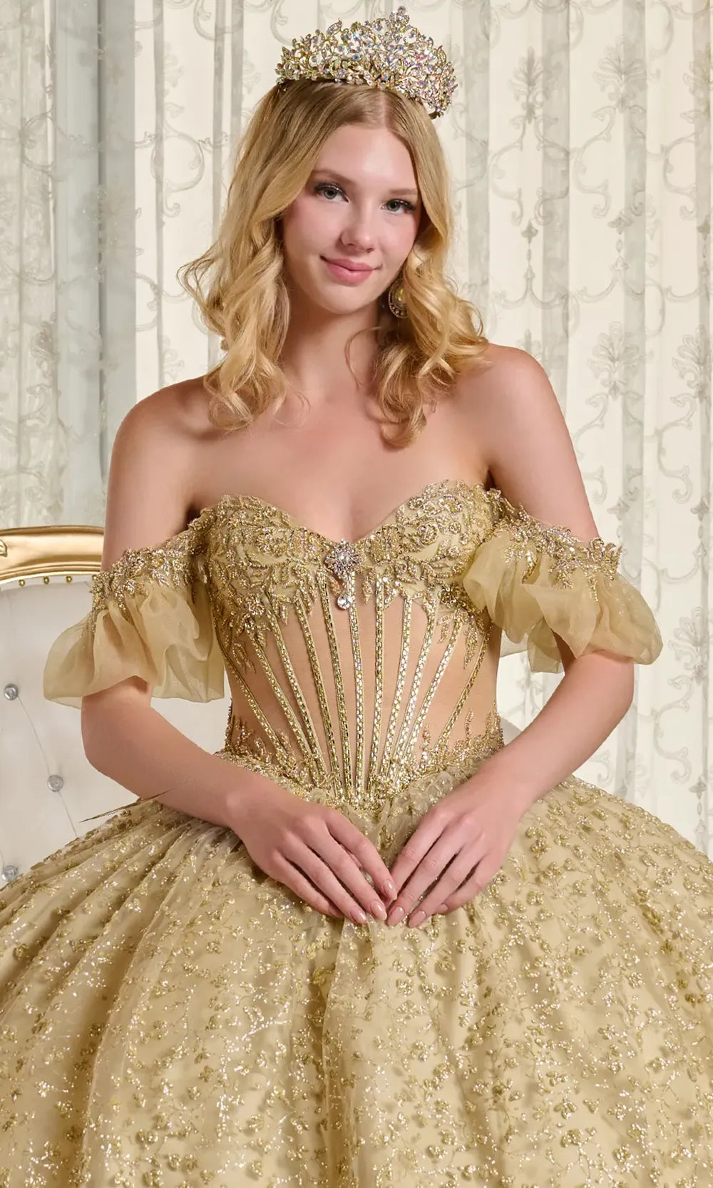 Elizabeth K GL3632 - Sweetheart Bejeweled Corset Ballgown Quinceanera Dresses