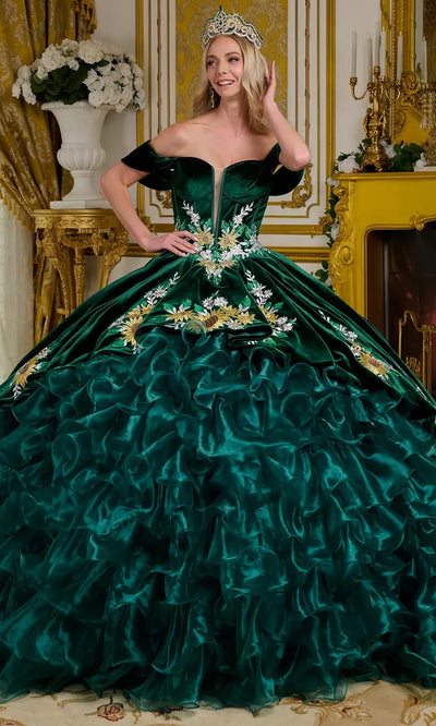 Elizabeth K GL3637 - Sweetheart Organza Ruffled Ballgown Quinceanera Dresses