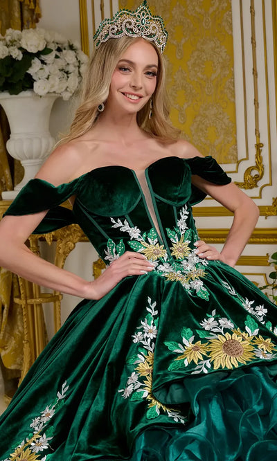 Elizabeth K GL3637 - Sweetheart Organza Ruffled Ballgown Quinceanera Dresses