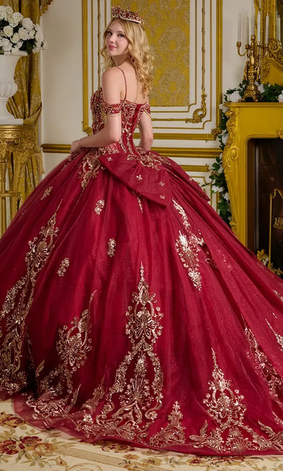 Elizabeth K GL3639 - Illusion Corset Cold Shoulder Gown Quinceanera Dresses