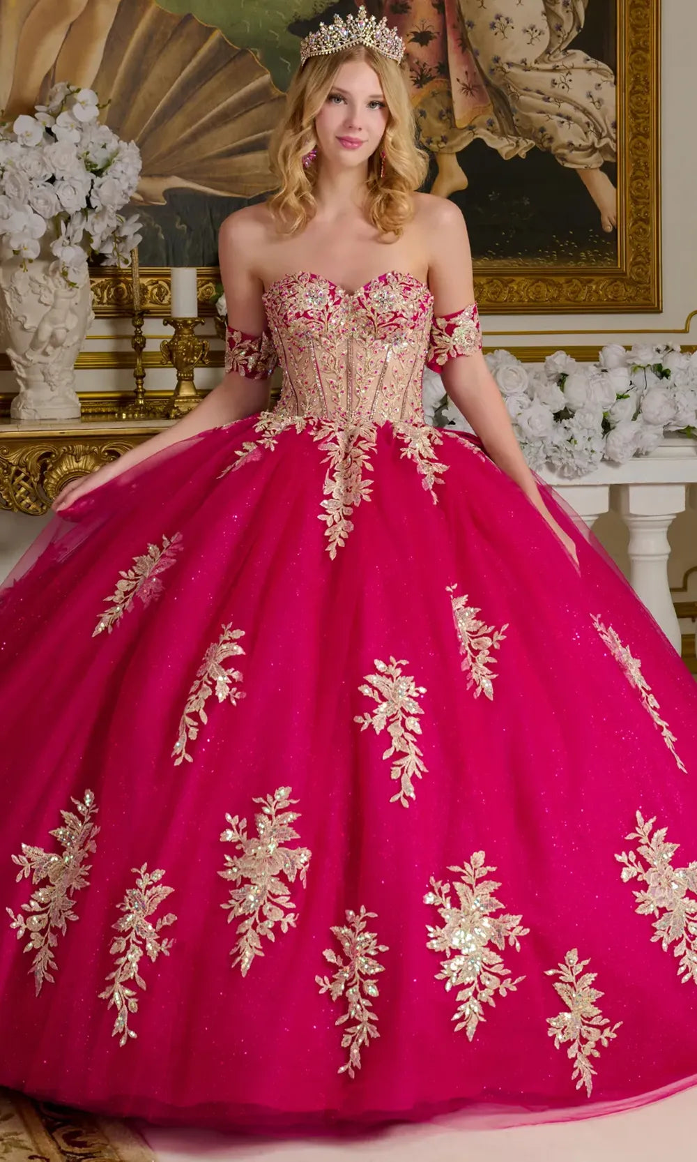 Elizabeth K GL3641 - Embellished Tulle Quinceanera Gown Quinceanera Dresses